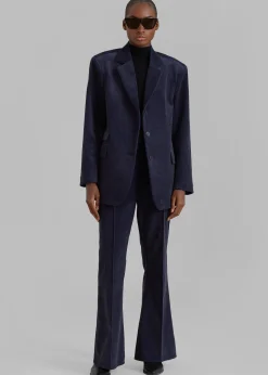 The Frankie Shop Lydian Corduroy Blazer Navy