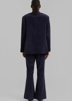 The Frankie Shop Lydian Corduroy Blazer Navy