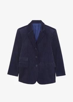 The Frankie Shop Lydian Corduroy Blazer Navy