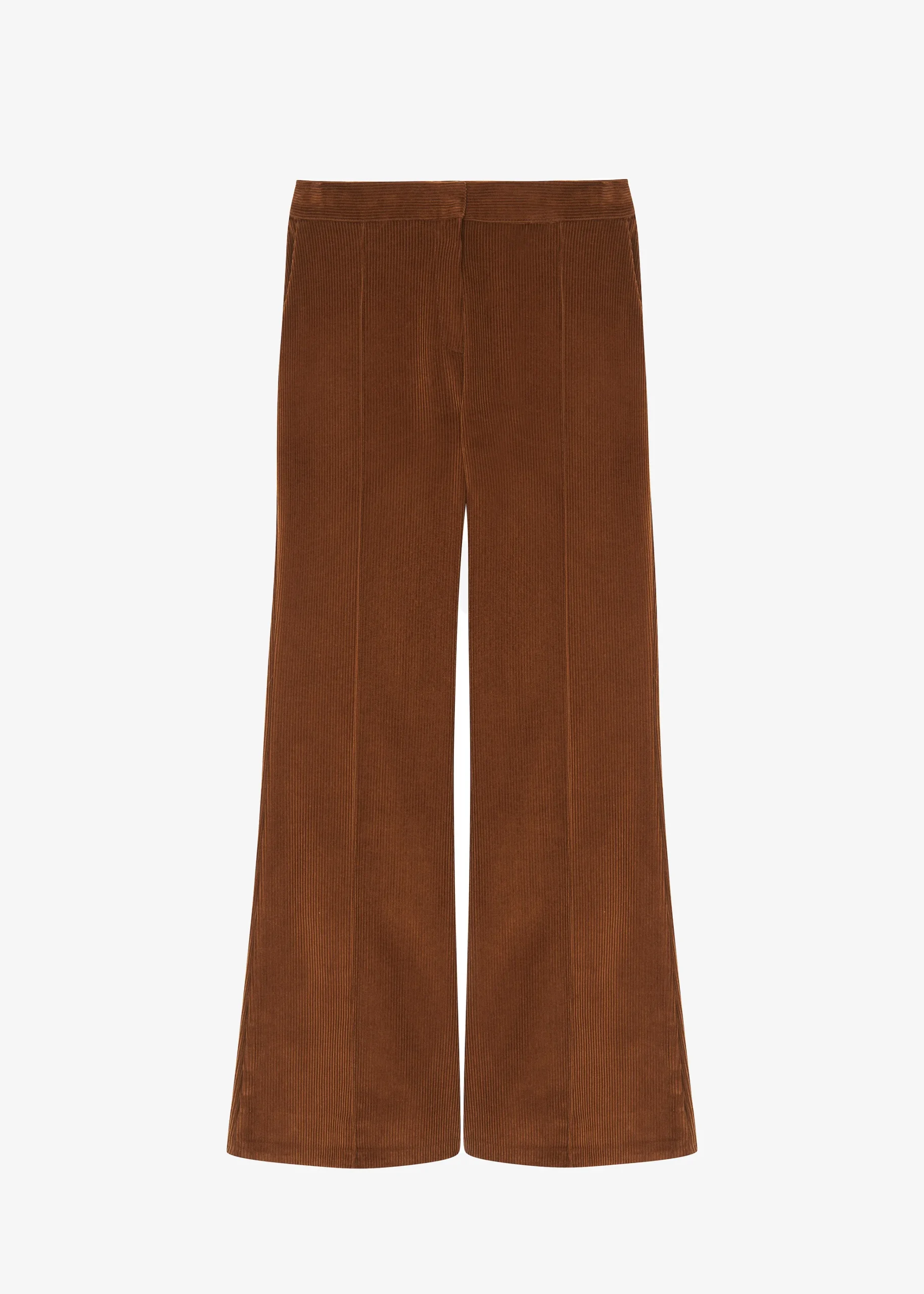 The Frankie Shop Lydian Corduroy Flare Pants Brown New