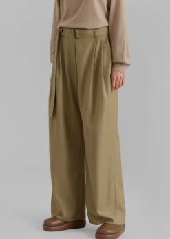 The Frankie Shop Lyxe Belted Pants Taupe Hot