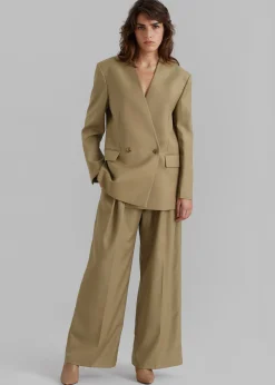 The Frankie Shop Lyxe Collarless Blazer Taupe Outlet