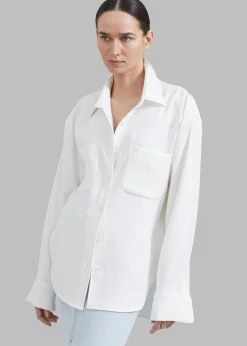 The Frankie Shop Macie Pocket Shirt Ivory Outlet