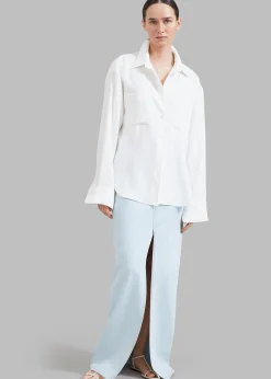 The Frankie Shop Macie Pocket Shirt Ivory Outlet