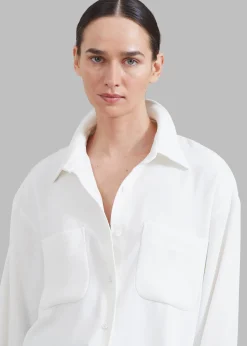 The Frankie Shop Macie Pocket Shirt Ivory Outlet