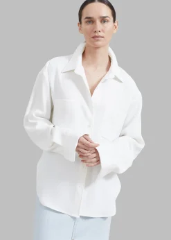 The Frankie Shop Macie Pocket Shirt Ivory Outlet