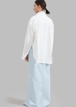The Frankie Shop Macie Pocket Shirt Ivory Outlet
