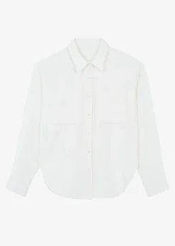 The Frankie Shop Macie Pocket Shirt Ivory Outlet