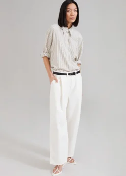 The Frankie Shop Madelen Shirt Charcoal Stripe