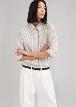 The Frankie Shop Madelen Shirt Charcoal Stripe