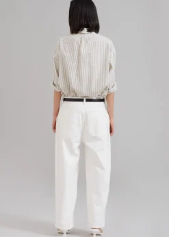 The Frankie Shop Madelen Shirt Charcoal Stripe