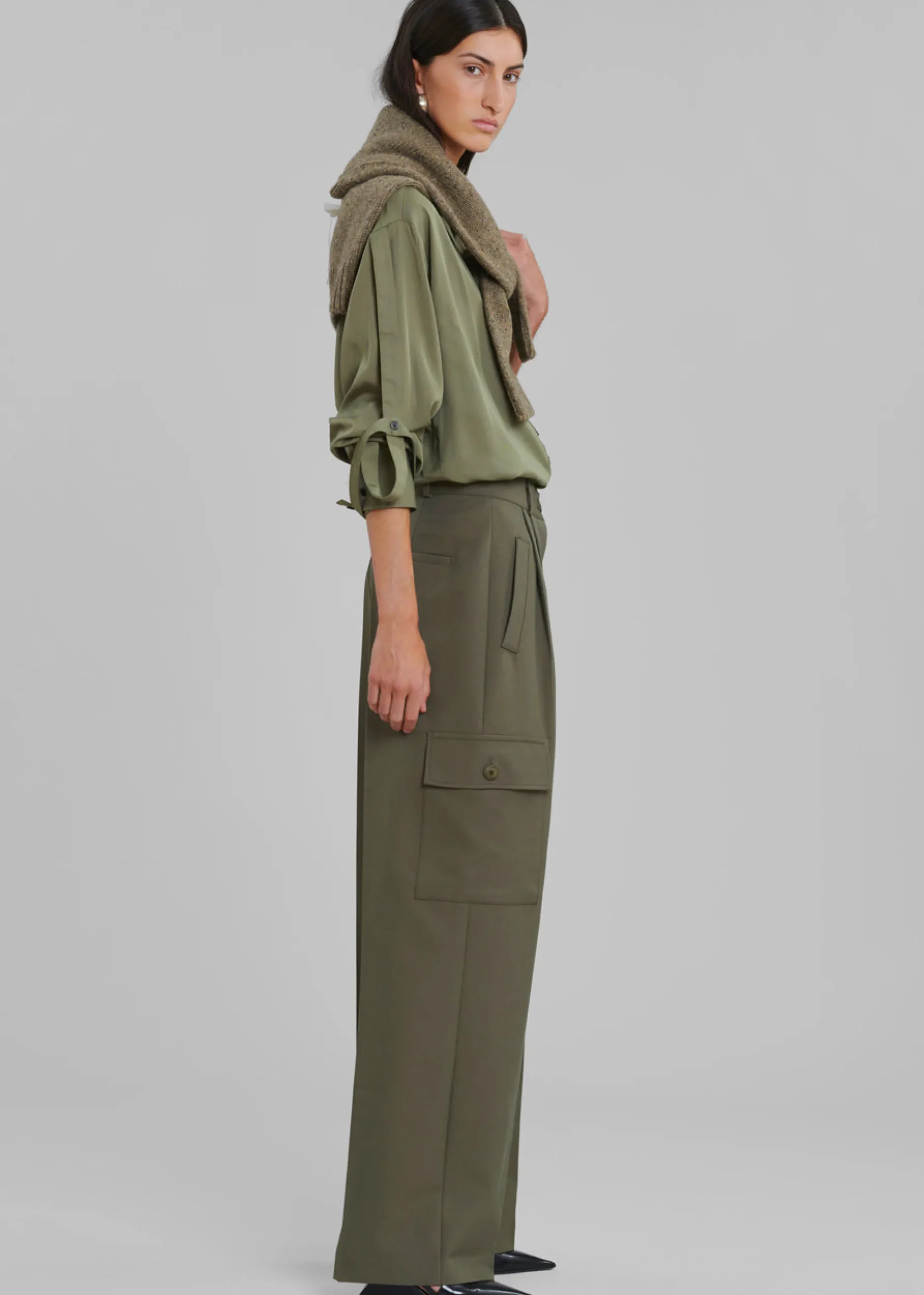 The Frankie Shop Maesa Cargo Pants Olive Best