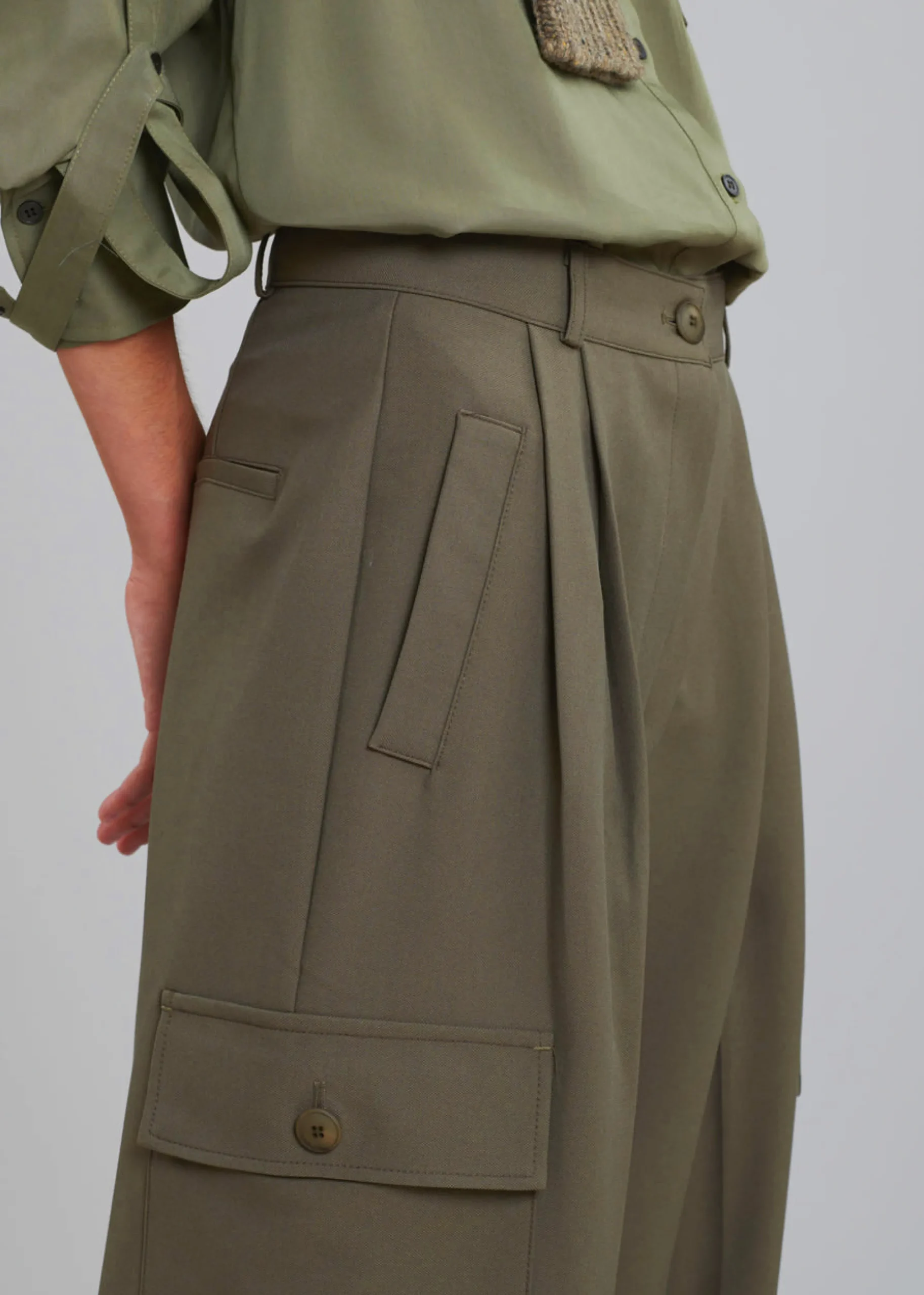 The Frankie Shop Maesa Cargo Pants Olive Best