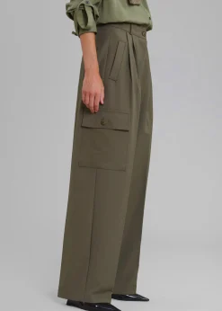 The Frankie Shop Maesa Cargo Pants Olive Best