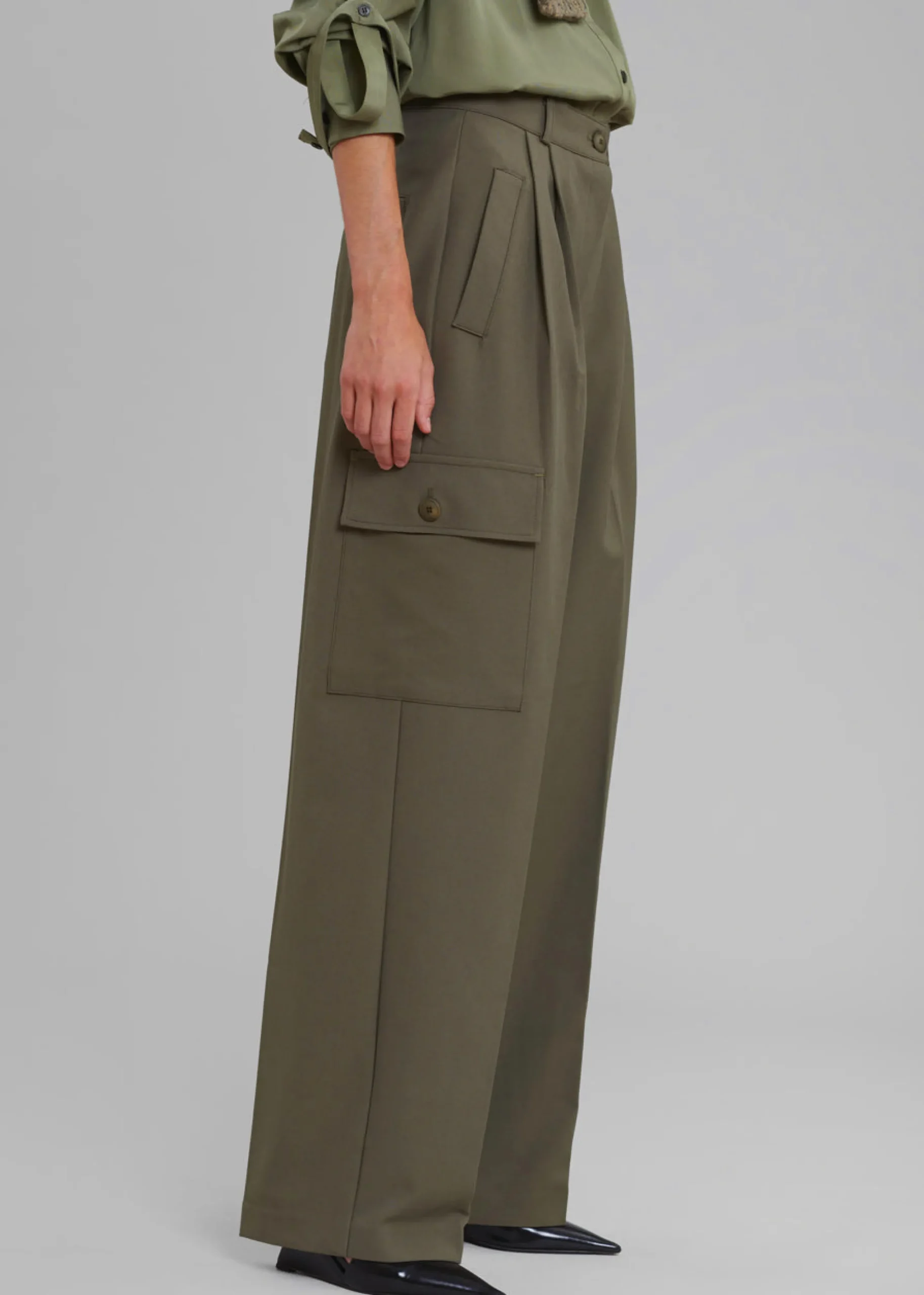 The Frankie Shop Maesa Cargo Pants Olive Best