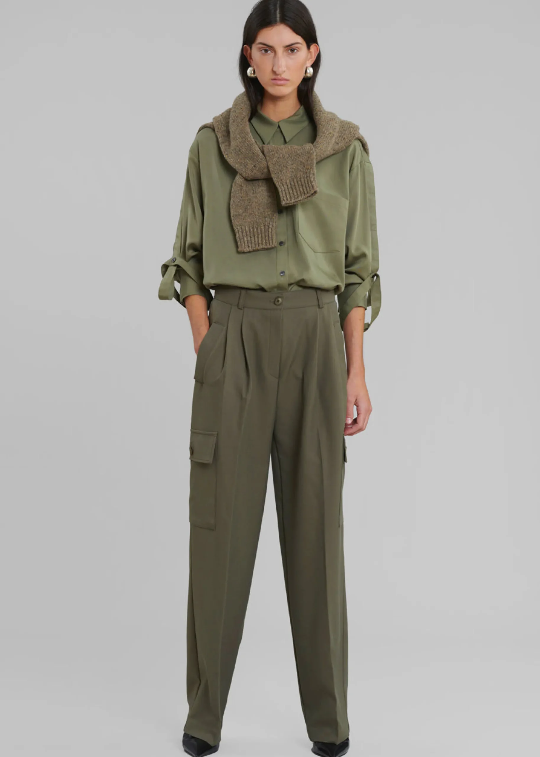 The Frankie Shop Maesa Cargo Pants Olive Best