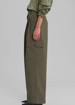 The Frankie Shop Maesa Cargo Pants Olive Best