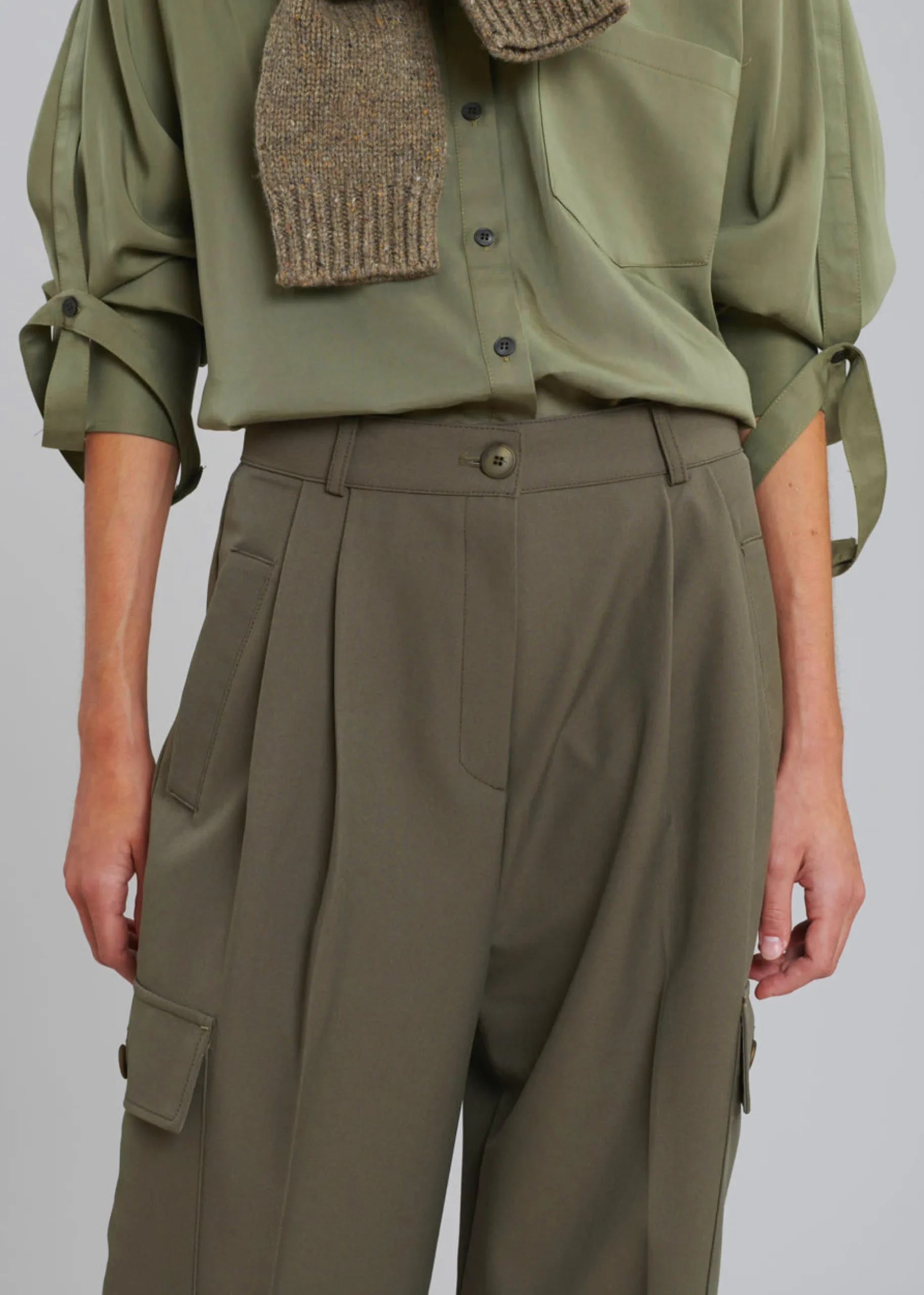 The Frankie Shop Maesa Cargo Pants Olive Best
