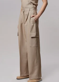 The Frankie Shop Maesa Cargo Pants Taupe Melange Hot