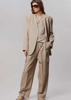 The Frankie Shop Maesa Cargo Pants Taupe Melange Hot