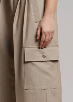 The Frankie Shop Maesa Cargo Pants Taupe Melange Hot