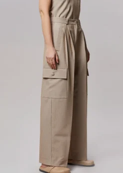The Frankie Shop Maesa Cargo Pants Taupe Melange Hot