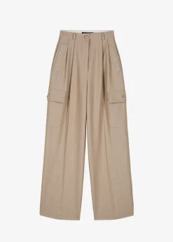 The Frankie Shop Maesa Cargo Pants Taupe Melange Hot