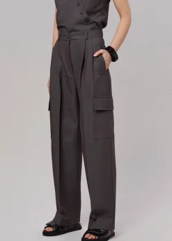 The Frankie Shop Maesa Cargo Pants Charcoal Clearance