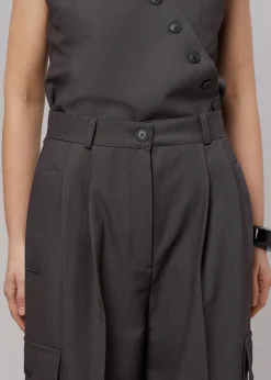 The Frankie Shop Maesa Cargo Pants Charcoal Clearance