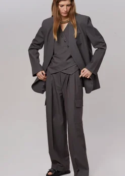 The Frankie Shop Maesa Cross Vest Charcoal Best