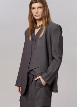 The Frankie Shop Maesa Cross Vest Charcoal Best