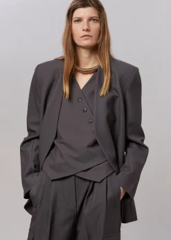 The Frankie Shop Maesa Cross Vest Charcoal Best