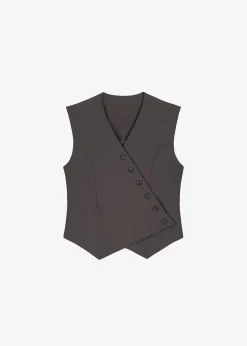 The Frankie Shop Maesa Cross Vest Charcoal Best