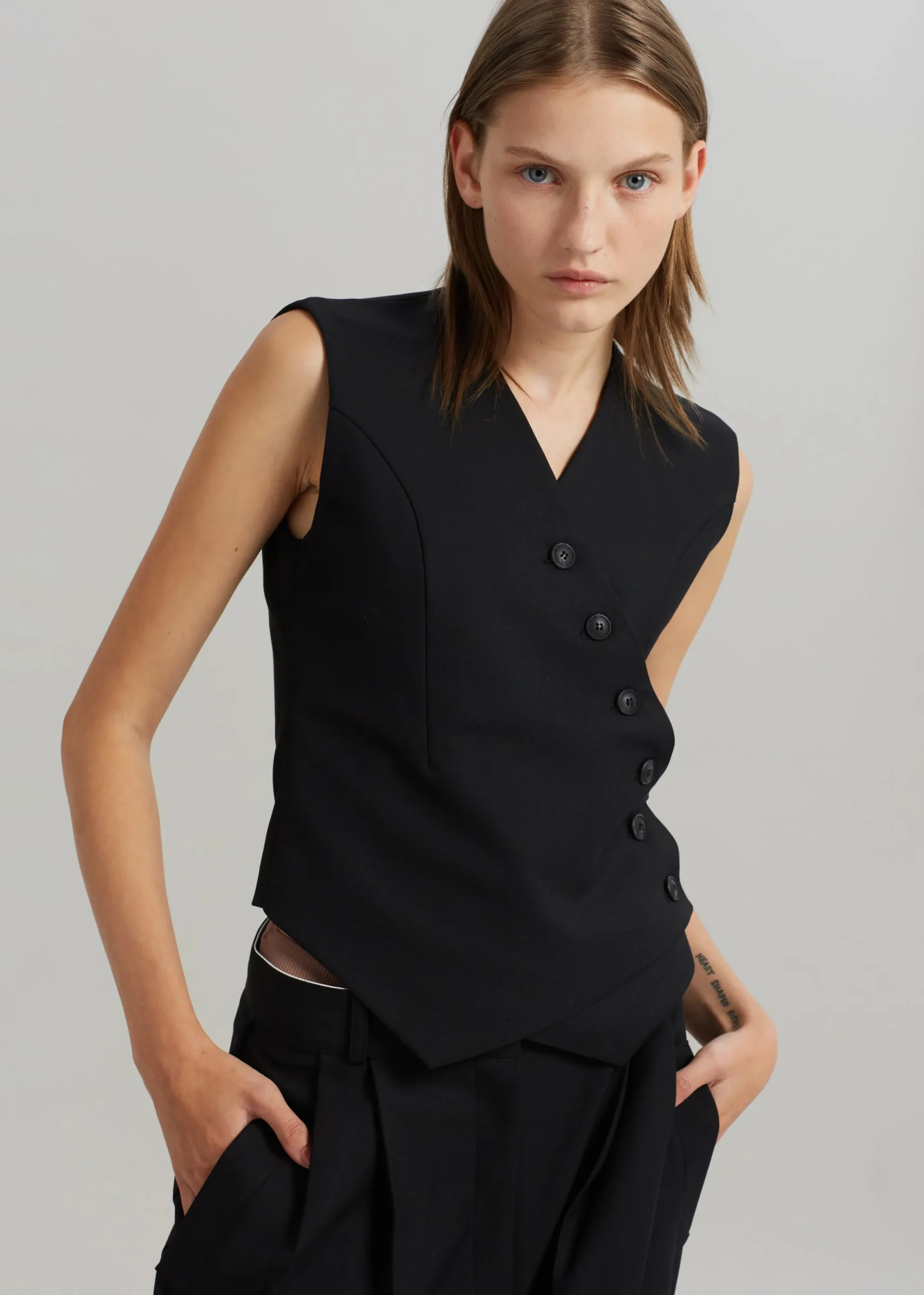 The Frankie Shop Maesa Cross Vest Black Best