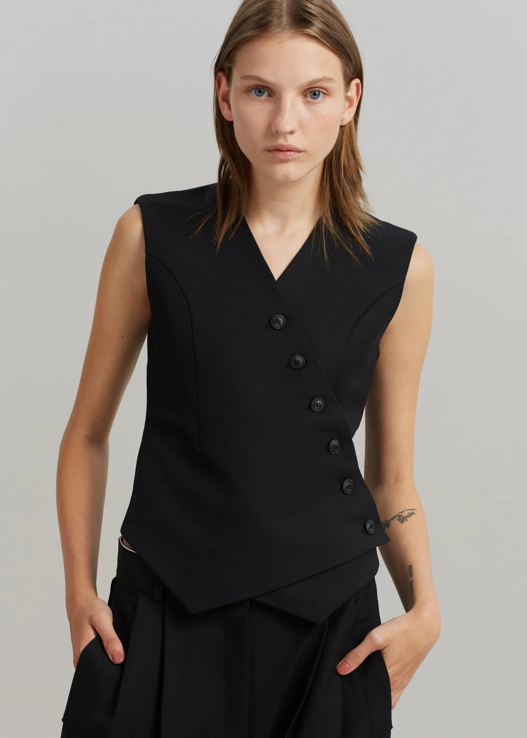 The Frankie Shop Maesa Cross Vest Black Best