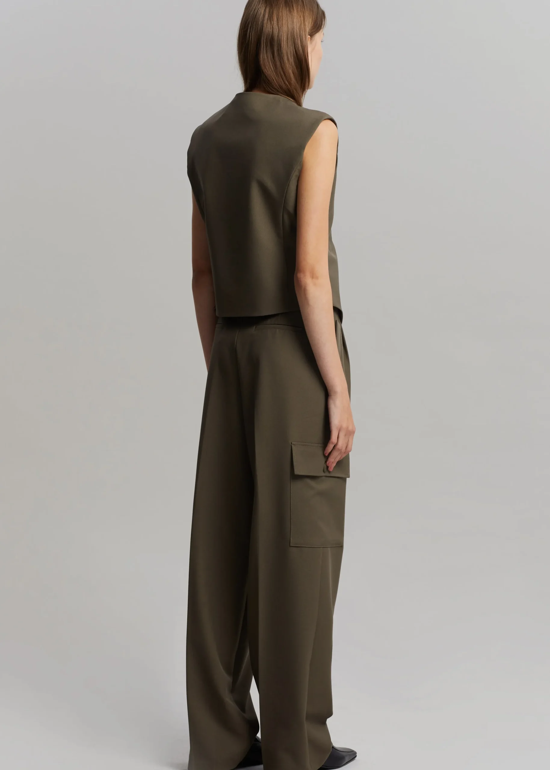 The Frankie Shop Maesa Cross Vest Olive Discount
