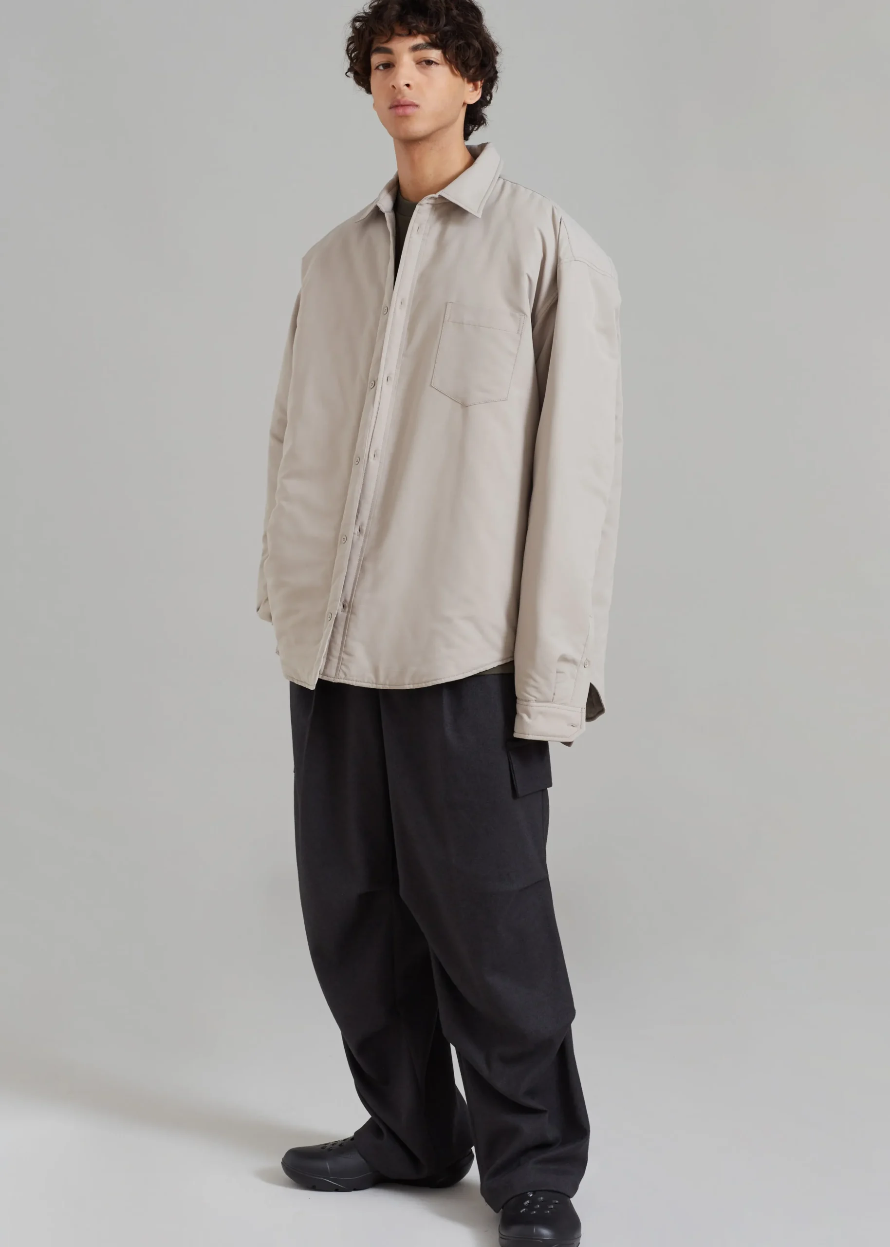 The Frankie Shop Maine Padded Shirt Jacket Beige Outlet