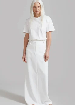 The Frankie Shop Malvo Long Pencil Skirt White