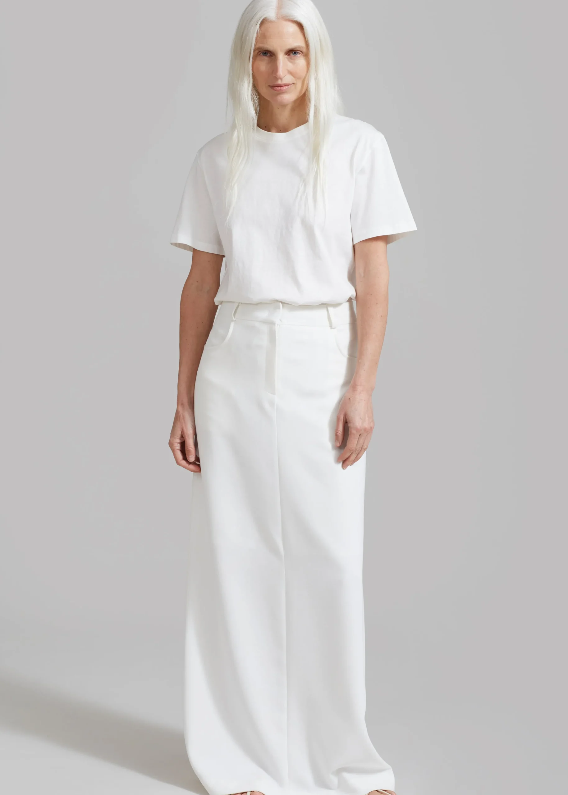 The Frankie Shop Malvo Long Pencil Skirt White