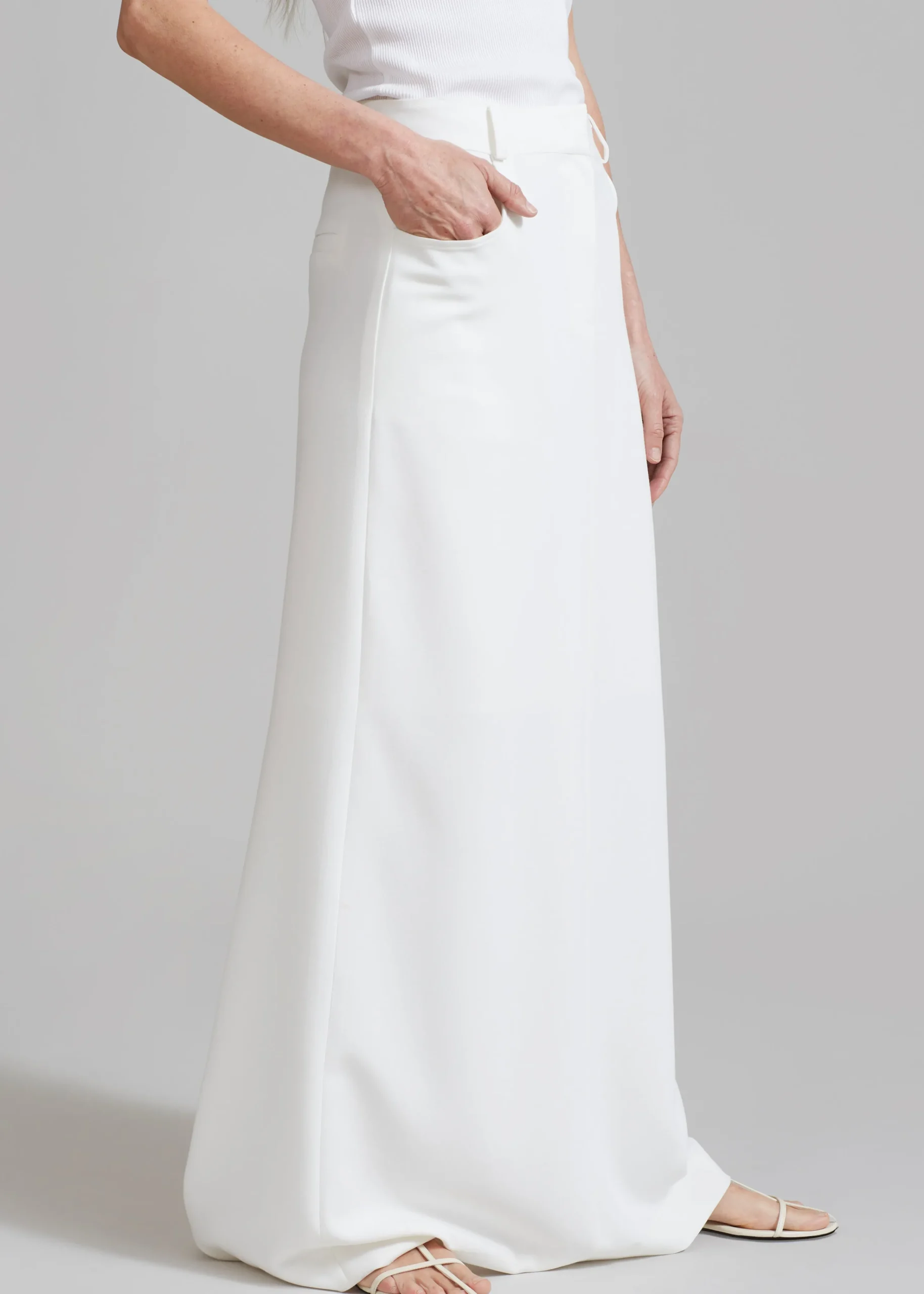 The Frankie Shop Malvo Long Pencil Skirt White