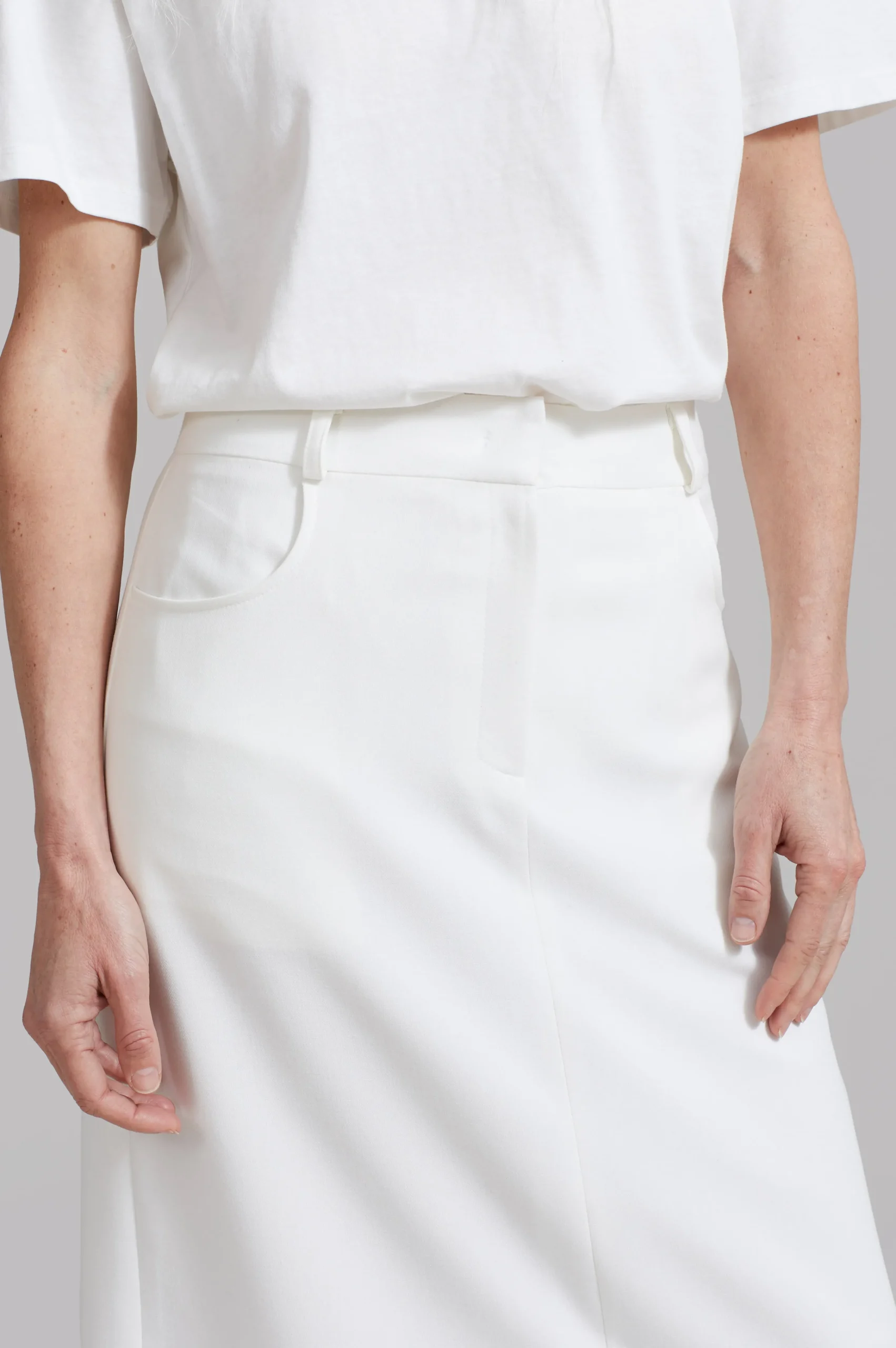 The Frankie Shop Malvo Long Pencil Skirt White