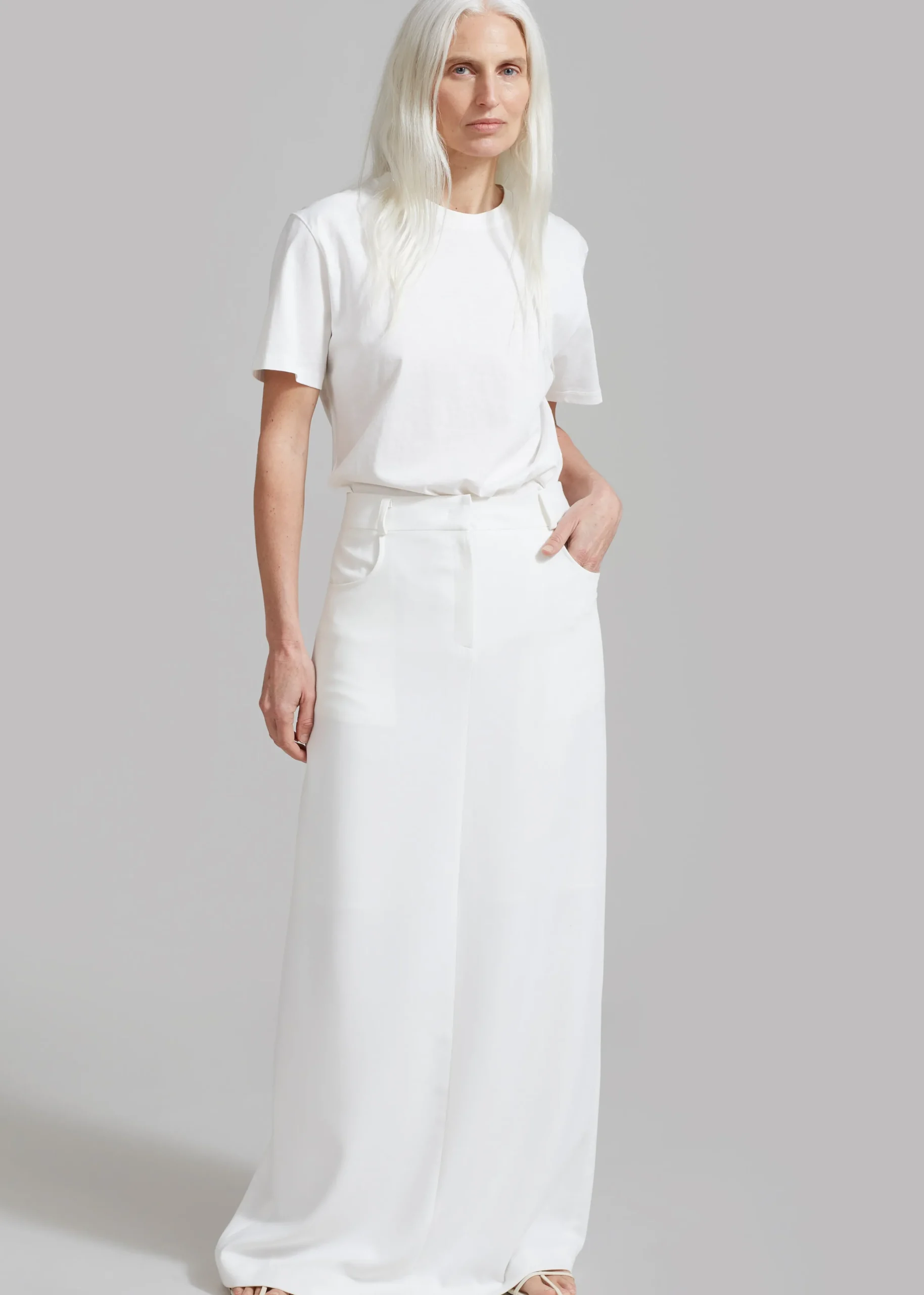 The Frankie Shop Malvo Long Pencil Skirt White