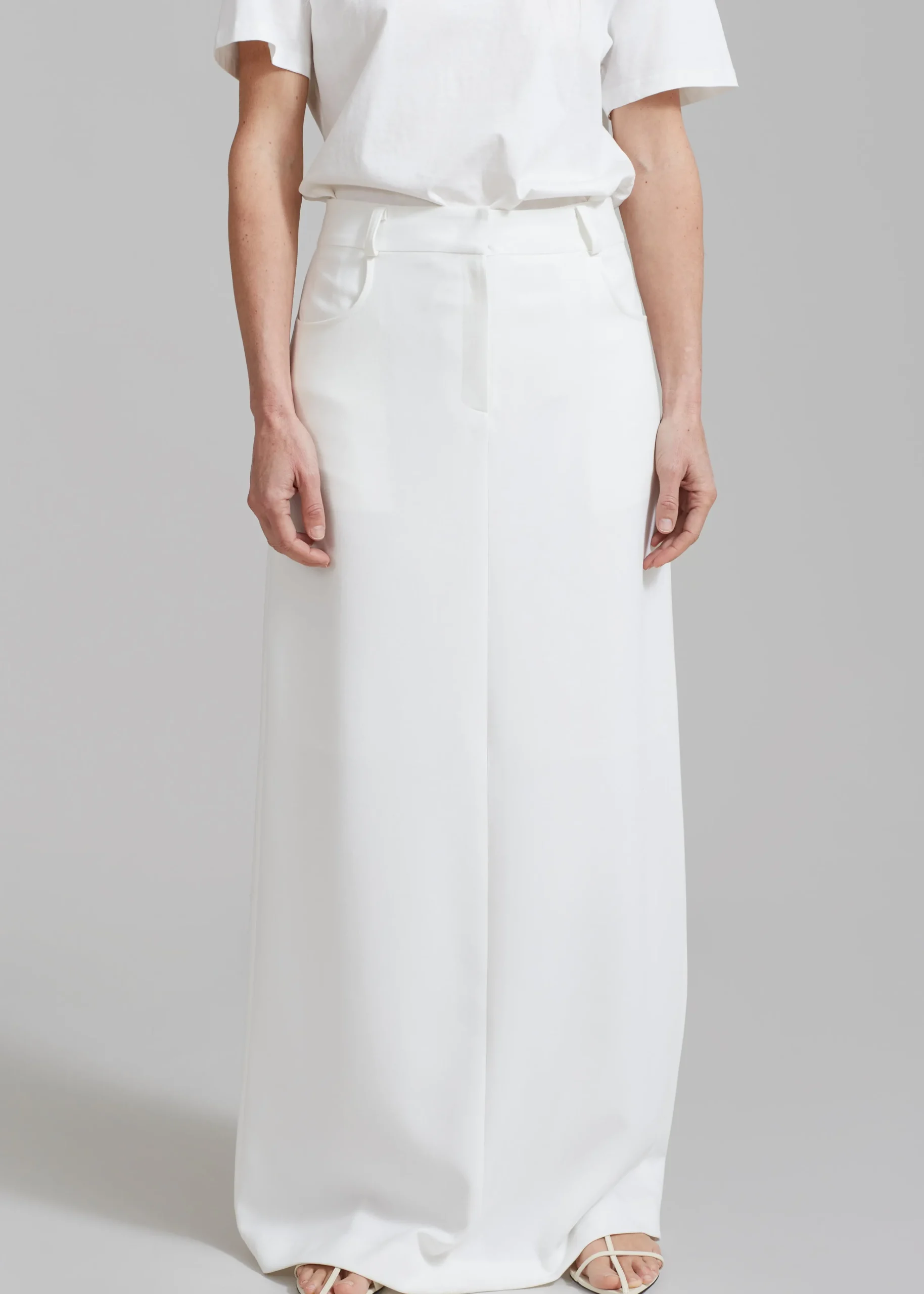 The Frankie Shop Malvo Long Pencil Skirt White