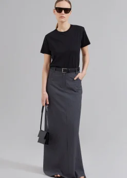 The Frankie Shop Malvo Long Pencil Skirt Charcoal Online