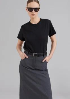 The Frankie Shop Malvo Long Pencil Skirt Charcoal Online