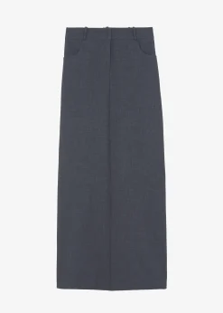 The Frankie Shop Malvo Long Pencil Skirt Charcoal Online