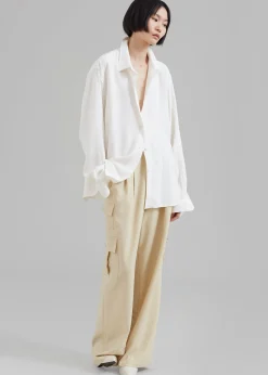 The Frankie Shop Manye Fluid Cargo Pants Beige Sale