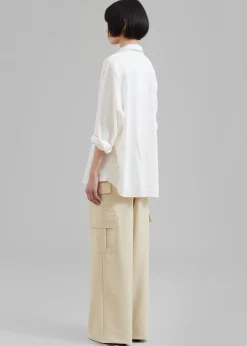 The Frankie Shop Manye Fluid Cargo Pants Beige Sale