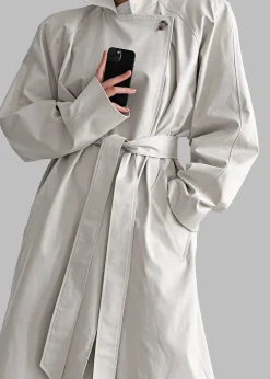 The Frankie Shop Marisol Box Shoulder Trench Bone Sale