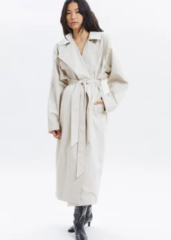 The Frankie Shop Marisol Box Shoulder Trench Bone Sale